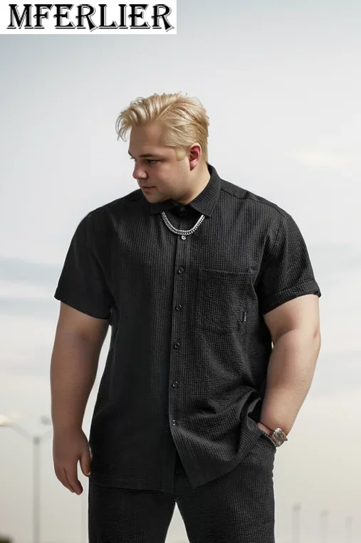 

summer men shirts plus size 8XL short sleeve fashion vintage mferlier gym sports shirts pockets casual shirts loose