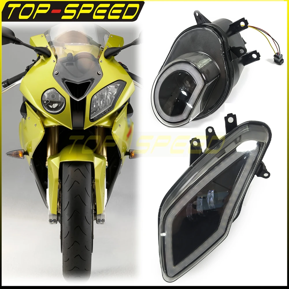 

Мотоциклетная светодиодная фара 12 В Plug Play для BMW S1000RR 1000 RR 2009-2014, дальний/ближний свет, кольцо Halo, DRL, передние фары
