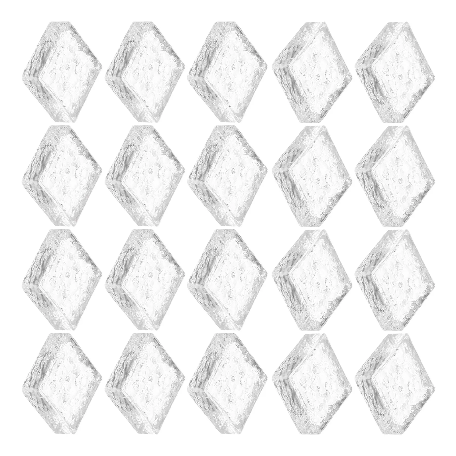 20Pcs Crystal Glass Miniature Bricks Compact Rectangle Design for DIY Miniature Architecture Decor Light Refracting Dollhouse