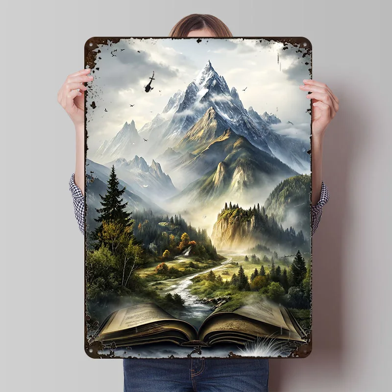 Berglandschaft, entdeckbare Natur, Metallposter, individuelle Wandkunst, Retro-Vintage-Blechschilder für Raumdekoration, Gaming, Zuhause