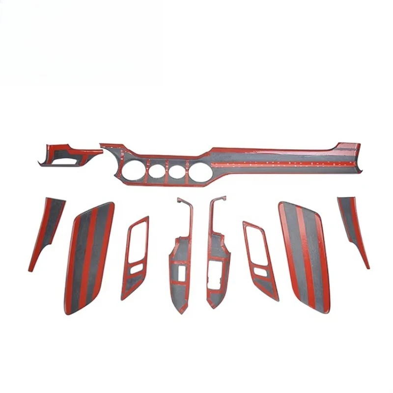Carbon Fiber Dry Sticker Interior Trims 4 Holes GT Dashboard Cover