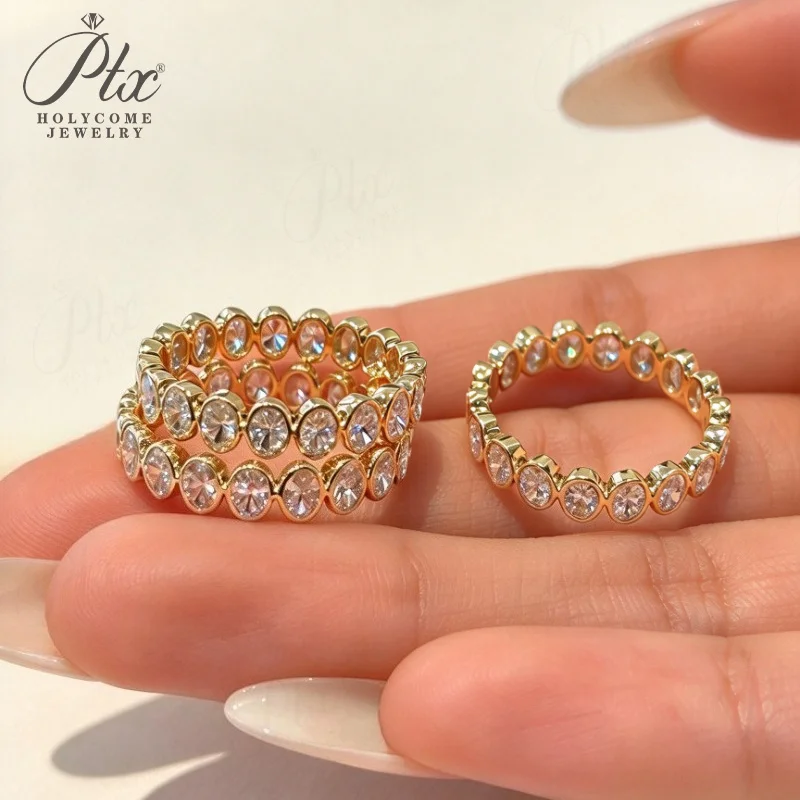 18K Gelbgold Diamantring DEF VS-VVS Ovaler Schliff Hochzeitsantrag Versprechen Edel für Damen Charms Tägliches Tragen Holycome Schmuck – Detail 8