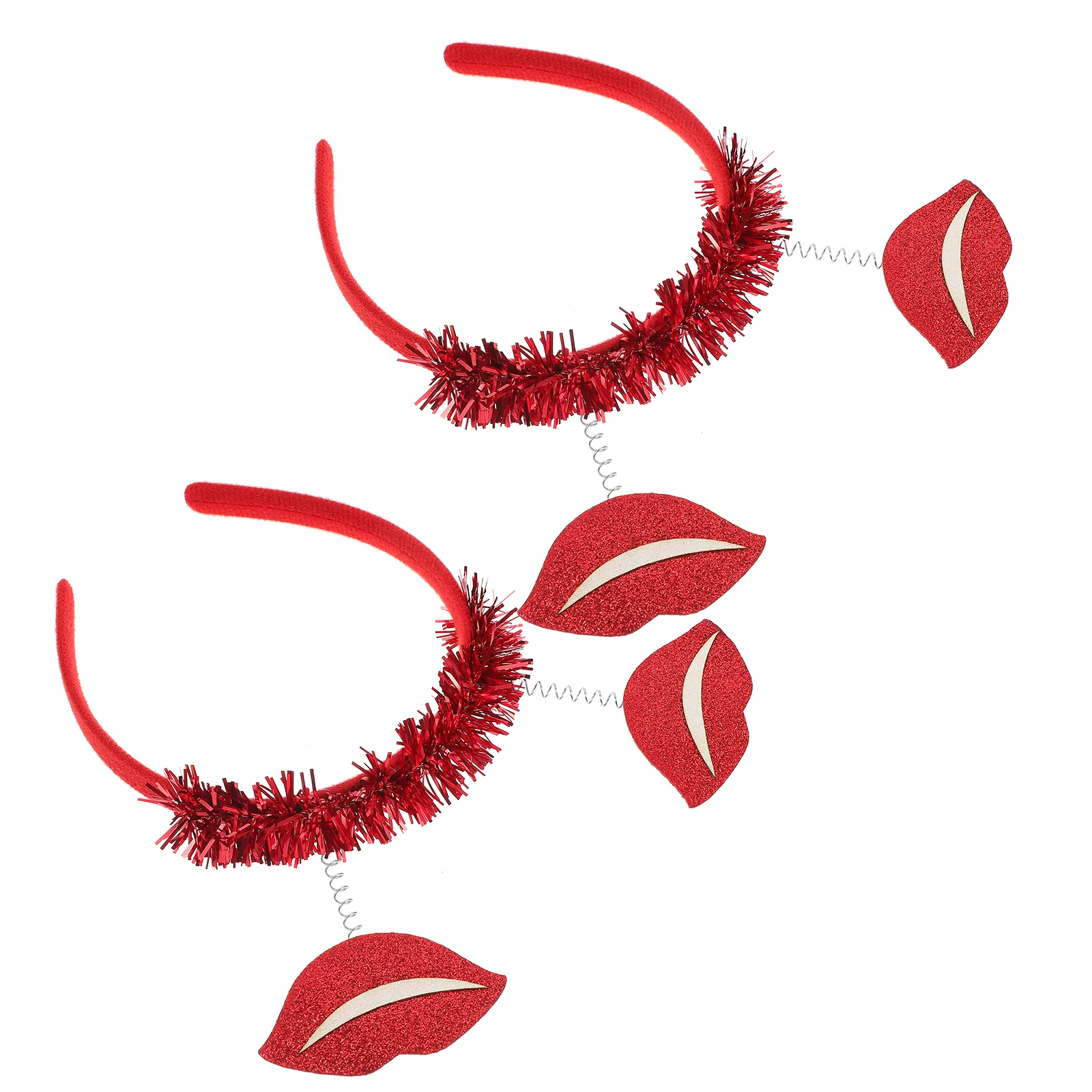 2 Pcs Lip Headband Hairband Female Party Decor Ornament Red Valentine's Day Costume Supply Gretel Women