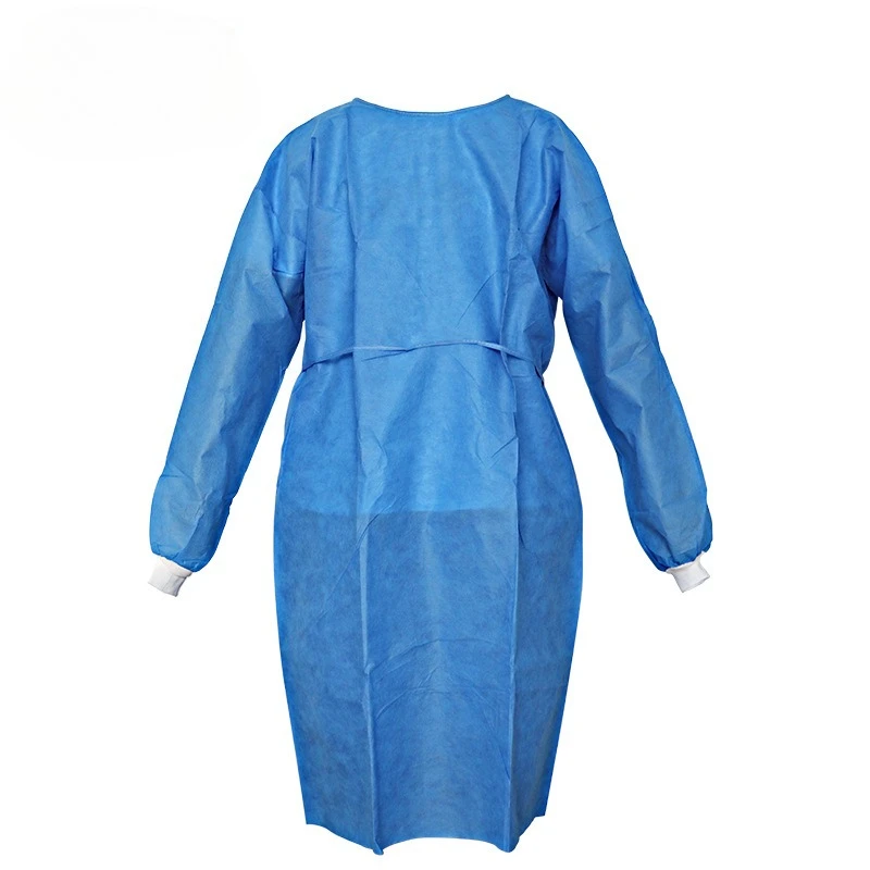 Disposable laboratory and medical protective clothing, 10-piece set of splash-proof and dust-proof non-woven isolation gowns