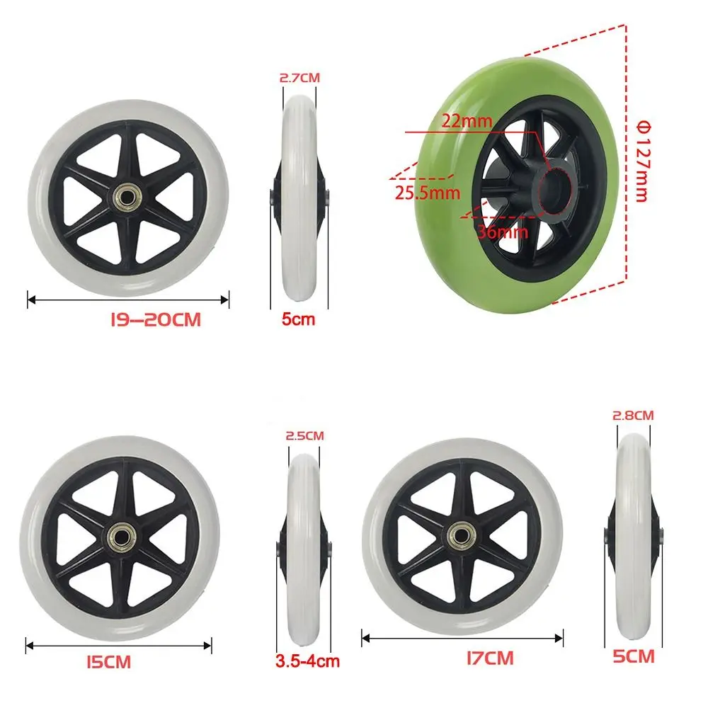 Flexible 5/6/7/8Inch Shopping Cart Wheels Wear-resistant Replacement Solid Tire Wheel Anti Slip Travelling Trolley Caster