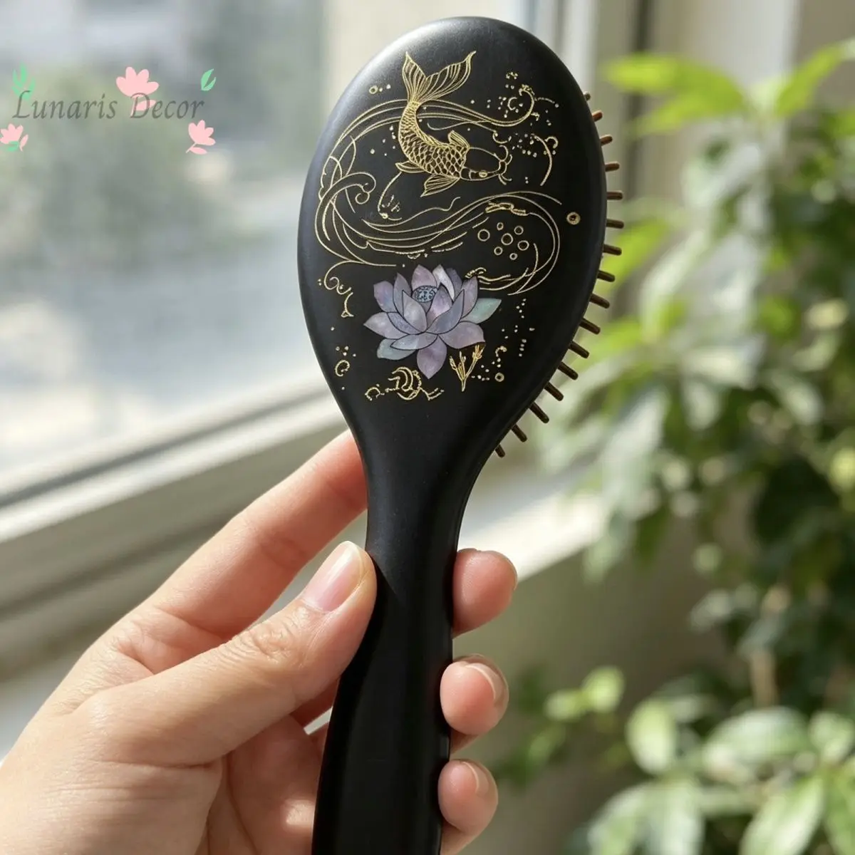 High-value new portable ebony air cushion comb air cushion comb sandalwood inlaid Luodian