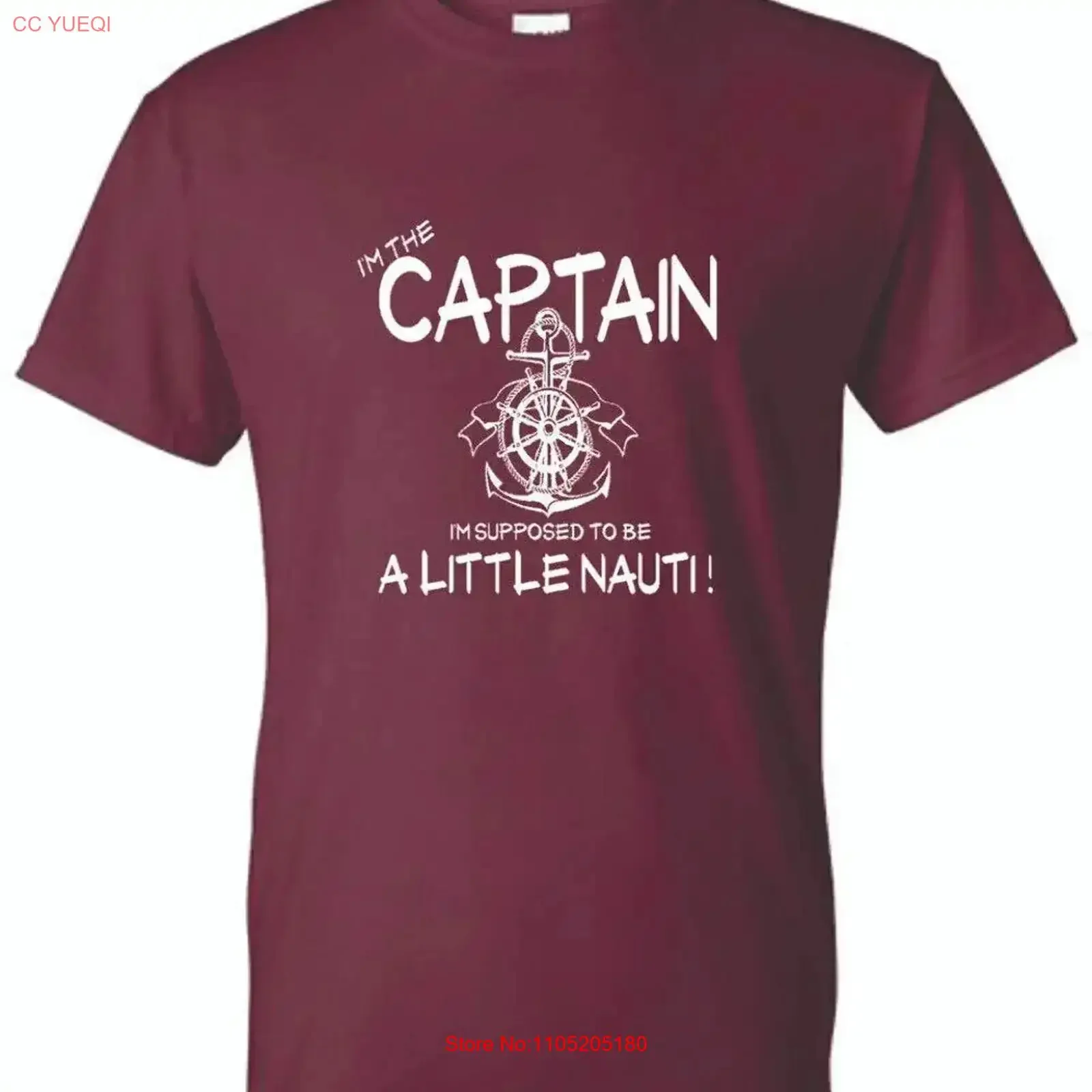 T Shirt XL 2XL 3XL I'M THE CAPTAIN SUPPOSED TO BE NAUGHTI NAUTICAL SAILI vintage Washed Casual Versatile Top For Everyday Wear