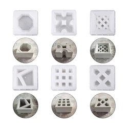 1Pc Antique Cement Flower Window Lattice Mold Fence Decoration Hollow Ventilation Wall Tile Mold Courtyard Brick Carving Model