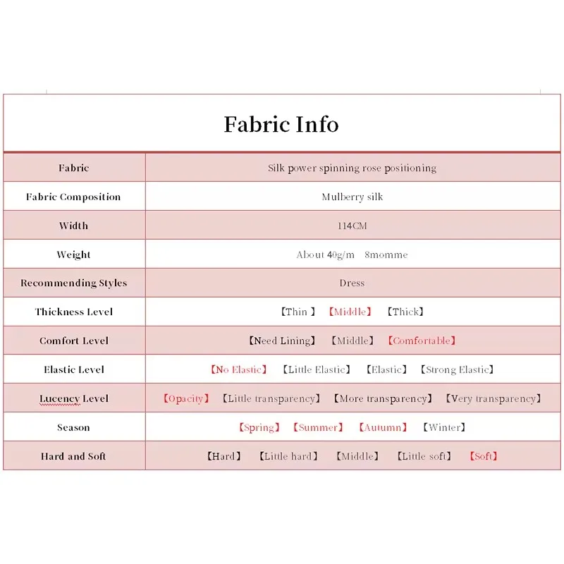 Red Raspberry Silk power spinning rose positioning Fabric Garment Material Women’s Dress DIY Sewing Cloth Freeshipping