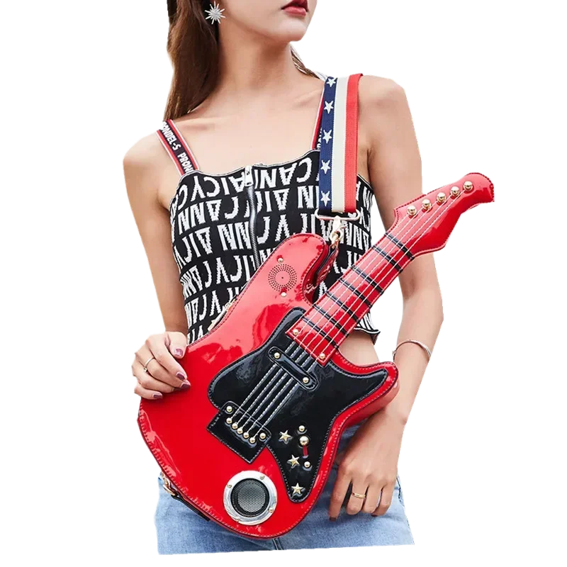 Retro Women Bag Simulation Guitar Violin Styling Diagonal Novelty Brand Designer Handmade Personality Messenger Bag Music Player