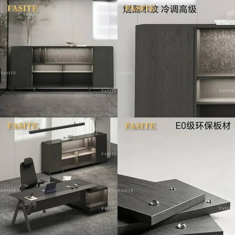 For Office  Cabinet Glass Door File Storage Bookcase Partition Floor Standing Short Display Shelf Modern