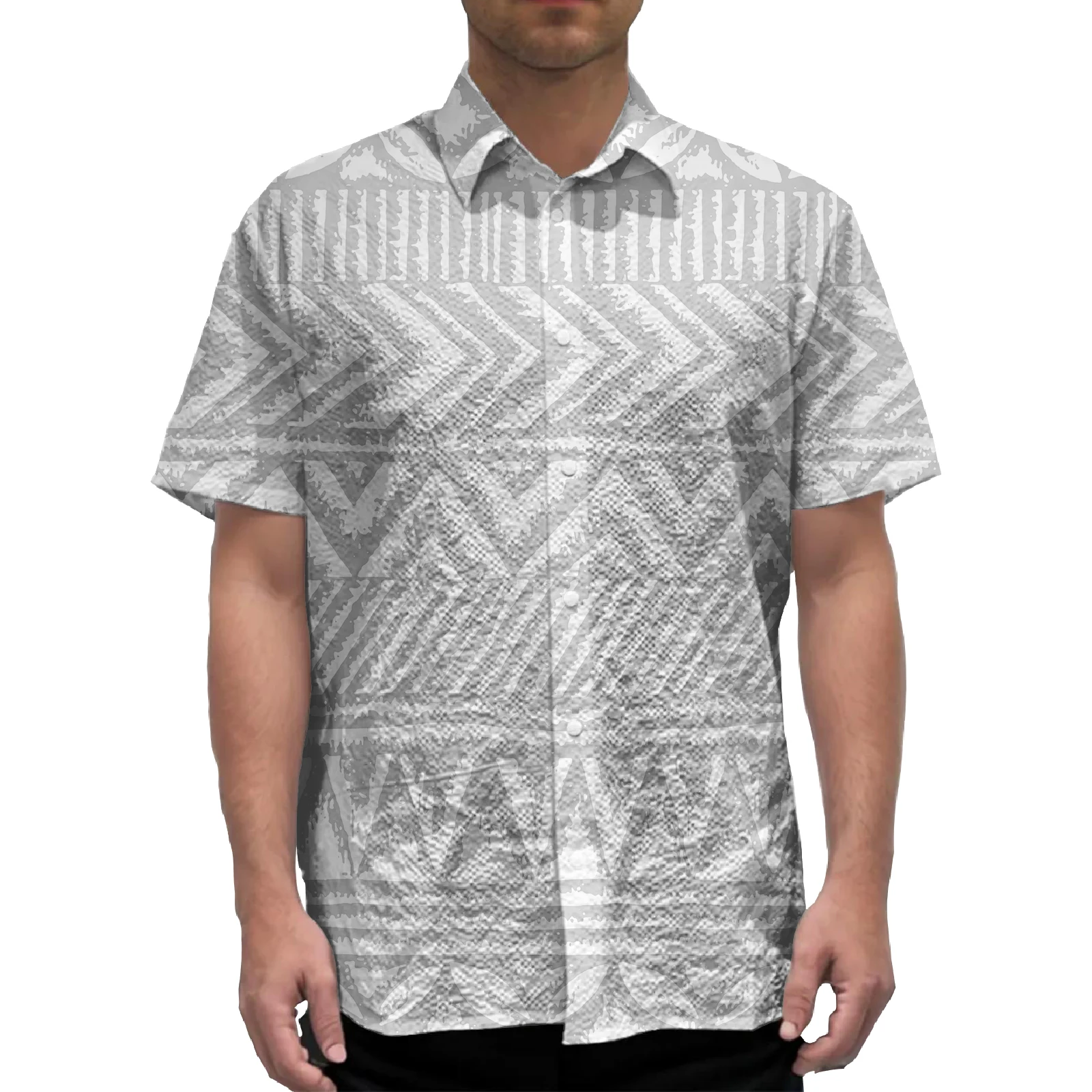 

Custom Hawaiian Shirt Polynesian Floral Men's Shirts Short Sleeve Leisure Blouse Street Style White Man Vintage Top