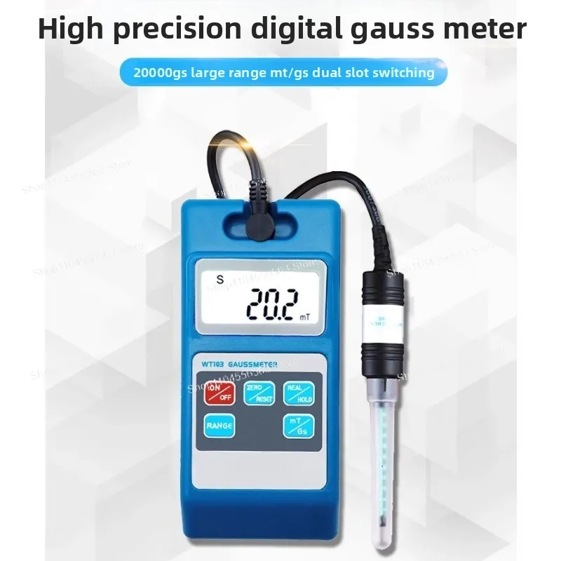 

WT103/WT108 Gauss Meter (Tesla Meter) - Magnetic Force Detector & Magnetic Field Tester for Magnets