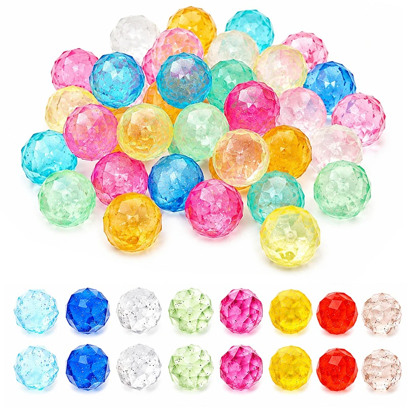 10/20PCS Diamond Style Bouncing Balls 2.5cm Size Colorful Elastic Balls Rubber Ball Party Favors Giveaway Gift Games Rewards ZYF