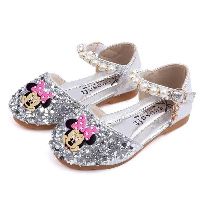 Disney Minnie Sandalen lente zomer nieuwe meisje prinses schoenen kinderen casual schoenen parel dansvoorstelling schoenen