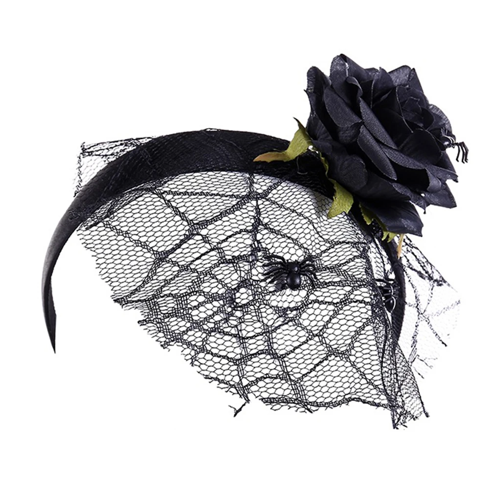

Halloween Cartoon Headband Animal Shape Party Supplies Simulation Black Rose Hair Band Stretchy Play Creative