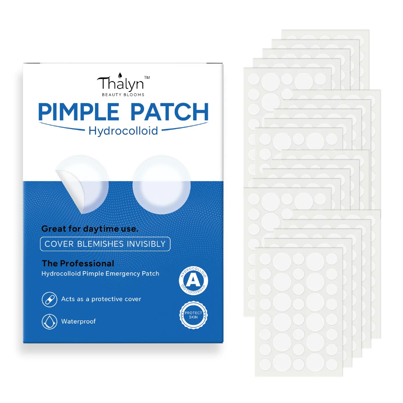 720Pcs Hydrocolloid Blemish Cover Patches, Skin Cleansing Formula, Invisible Makeup Cover for Acne-Prone Skin