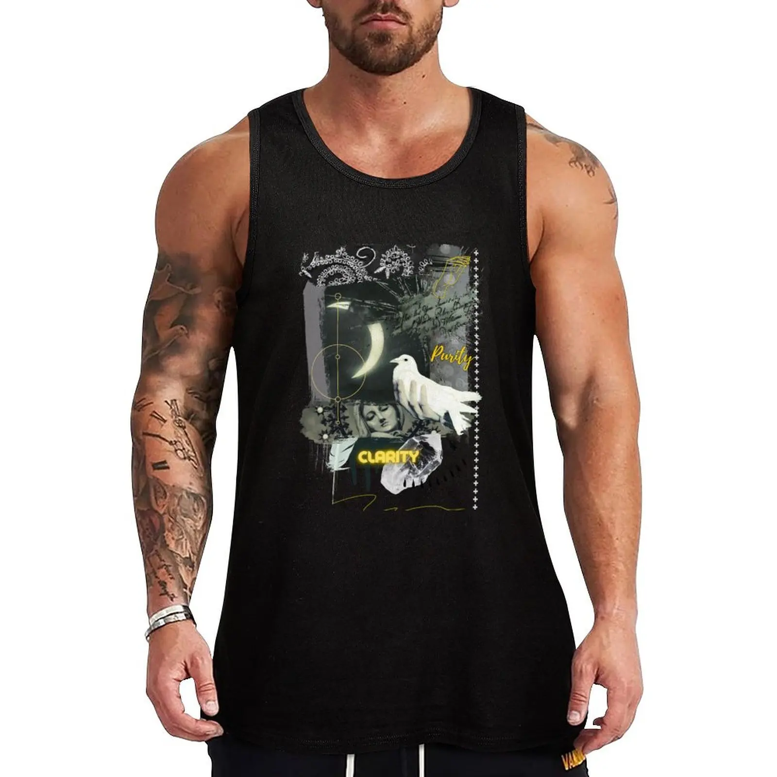 Virgo Crescent Moon Tank Top gym training accessories Body man bodybuilding t shirt