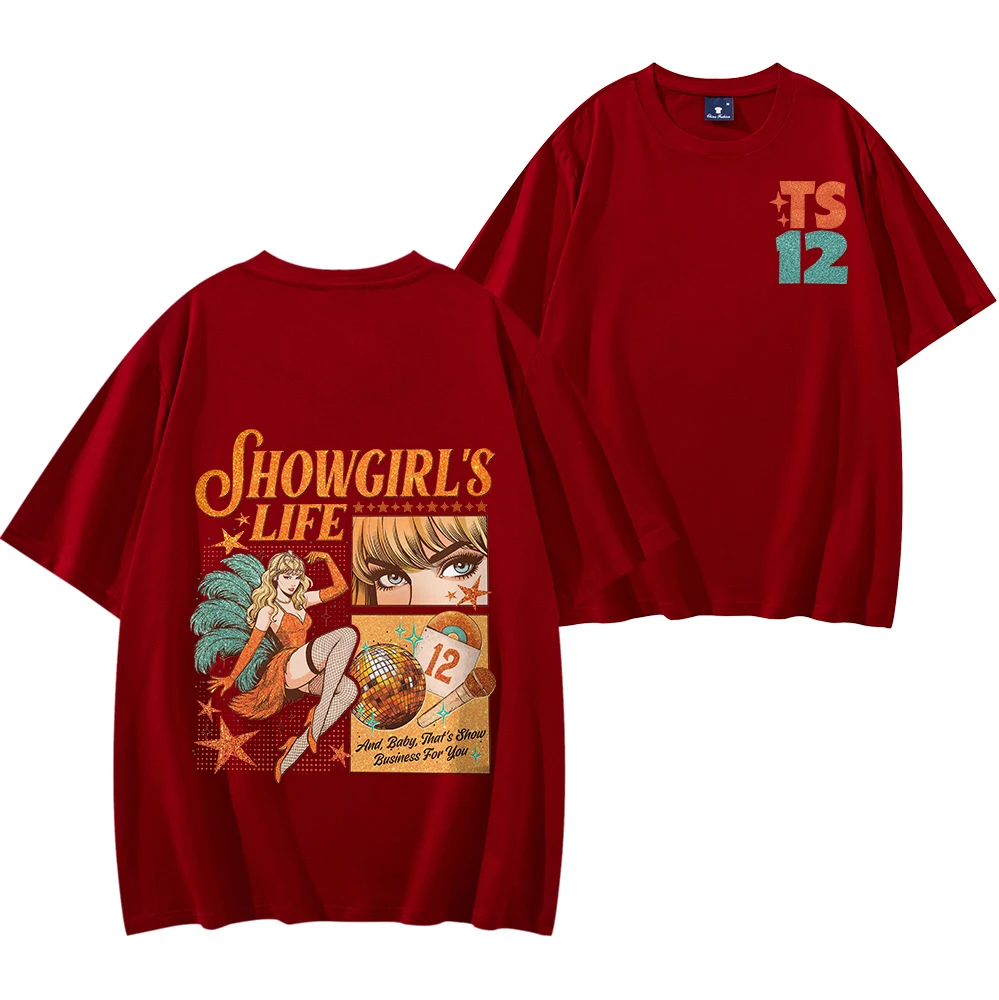 Showgirls Life T Shirt in My Showgirl Era T-Shirt New Album 2025 Shirt Country Music Fan Gift Men Women Streetwear Hip Hop Tops