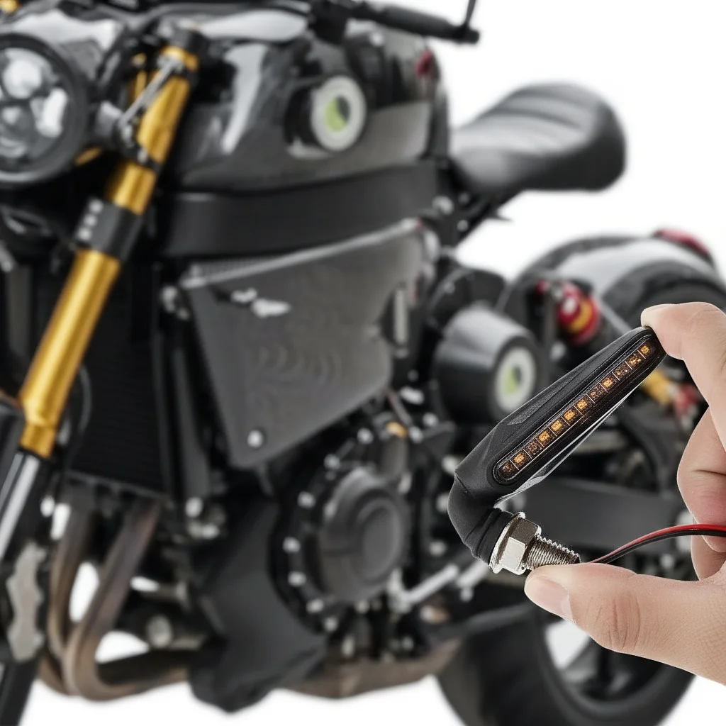 

4 шт. указатели поворота для мотоцикла — универсальные светодиодные индикаторы с дневными ходовыми огнями