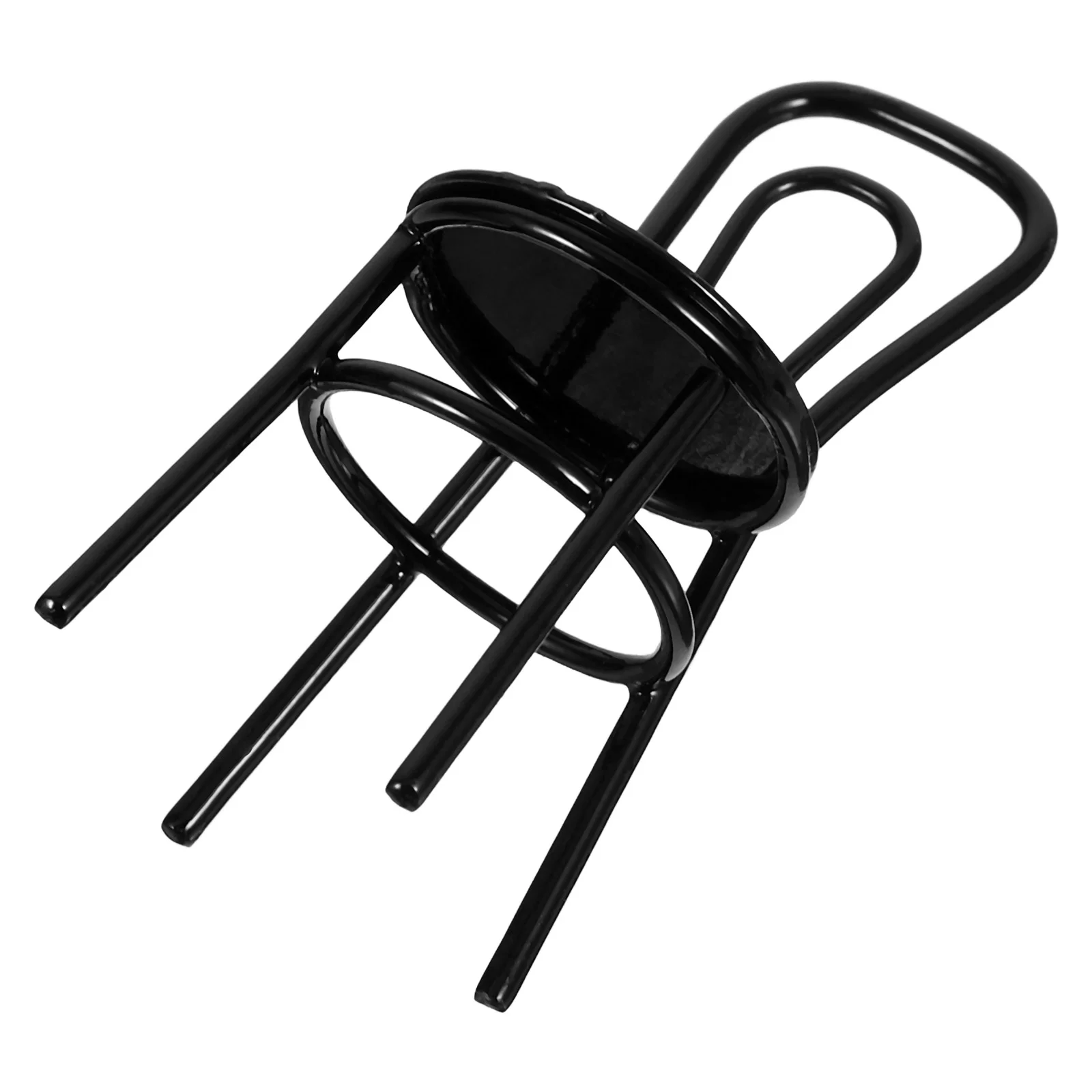 Mini Furniture Dollhouse Decor Alloy Chair Ornament Accessories Black Miniature Iron