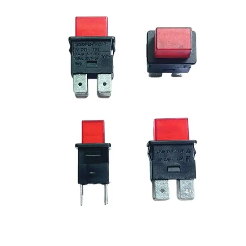 1/2Pcs Red Heater Touch Switch Red 16A 4Pins Locked Push Button Electrical Rocker Switch With LED Light 250V PS23-16 T105