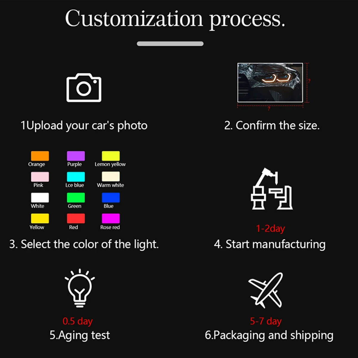 Color-Changing Car Art Pieces Customizable USB Remote Control Garages Bars Rooms Decor