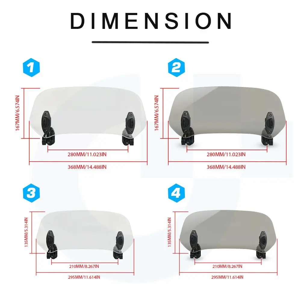 Motorcycle Risen Adjustable Windshield Spoiler Air Clip On Windscreen Deflector FOR kawasaki ZL600 ZX10R ZX1100 ZX12R ZX14R ZX-6 image 6