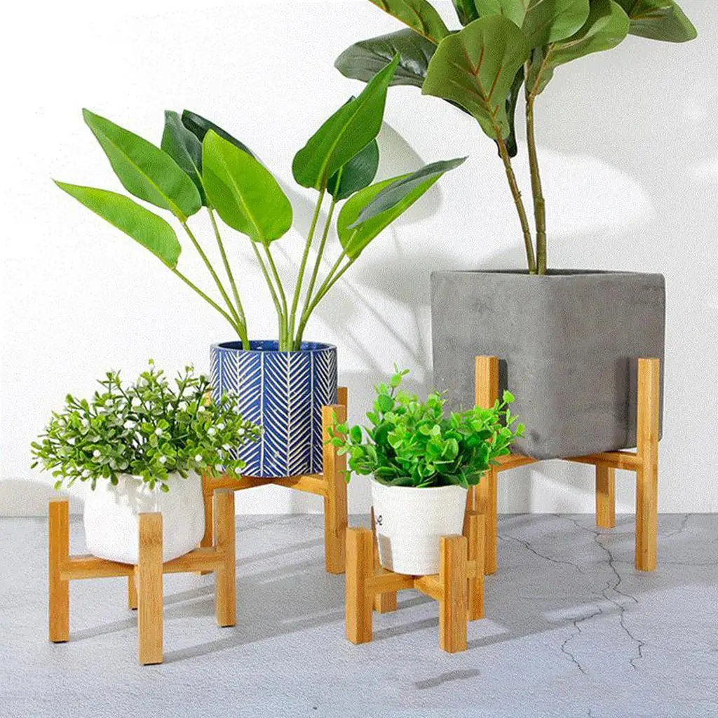 

Wooden Plant Holder Flower Shelf Rack, Flower Stand Display Pot Tray for Patio Indoor & Outdoor