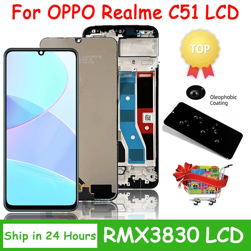 RMX3830 schermo con cornice per Oppo Realme C51 Display LCD Touch Screen Digitizer Assembly sostituzione