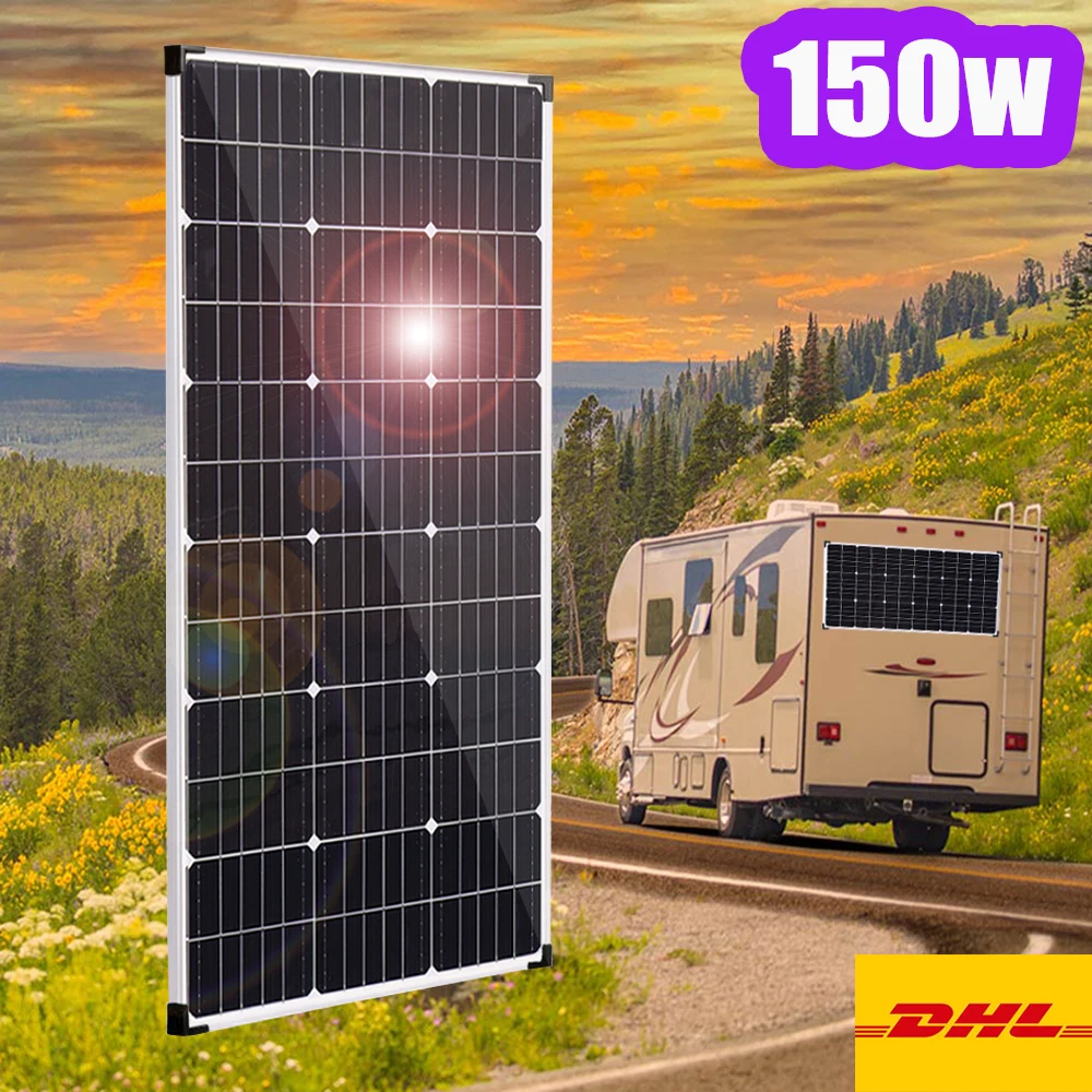 WATERDICHT 300W 150W ZONNEPANEEL ALUMINIUM FRAME 12V 24V BATTERIJLADERSYSTEEM/KIT VOOR THUIS CAMPER JACHT DAK EU MAGAZIJN DHL
