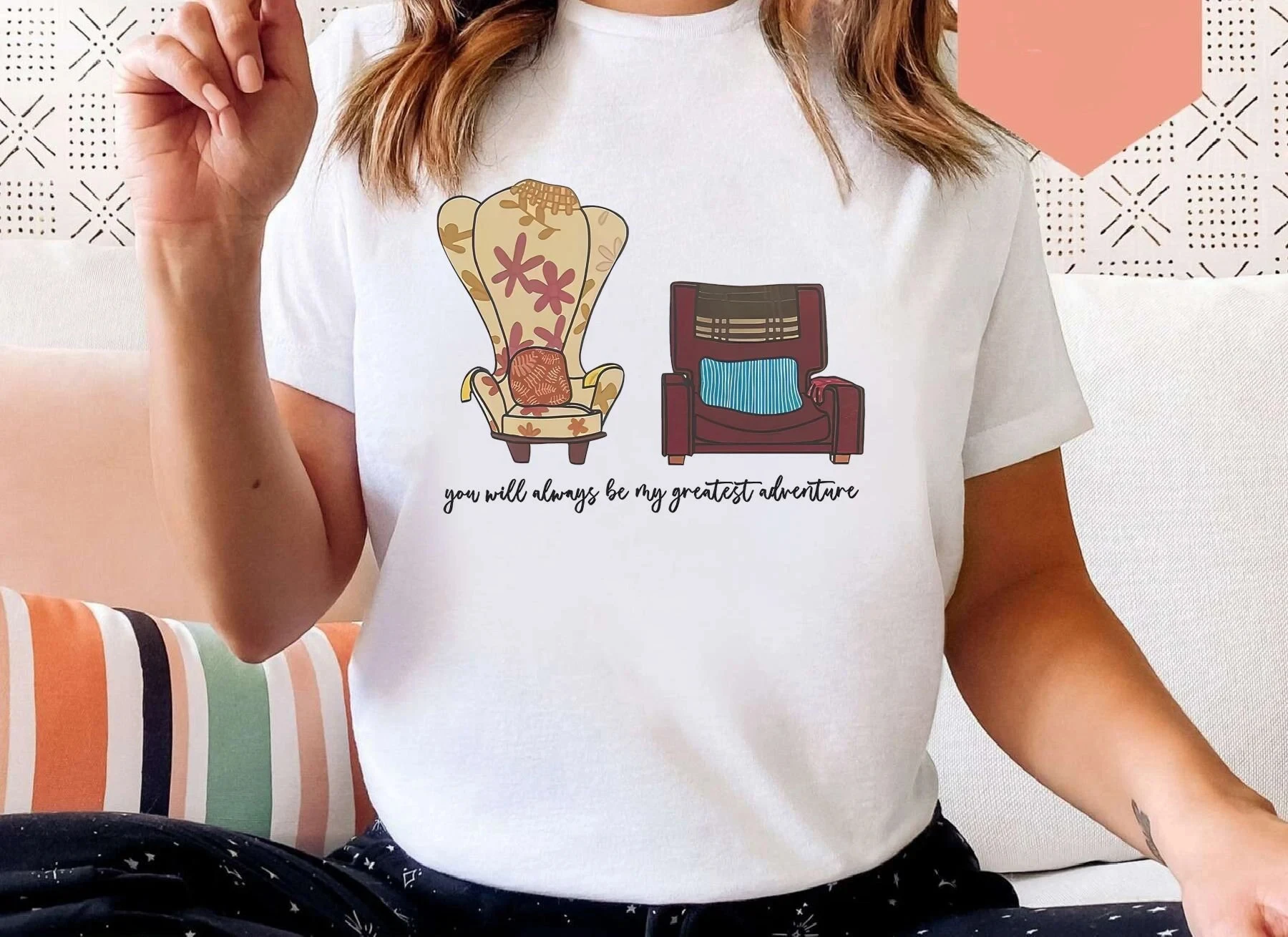 Disney pixar filme camiseta diversão carl e ellie cadeiras a melhor aventura camiseta disneyland casal romântico camiseta