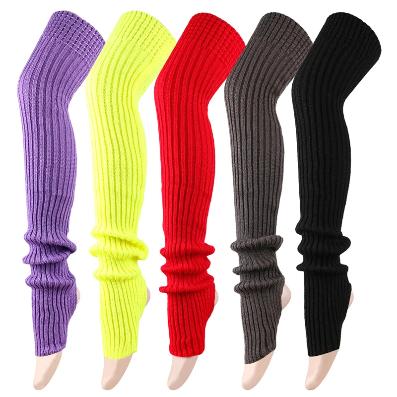 

80cm Women Leg Warmers Winter Girl Female Leg Cover For Gym Fitness Knitted Wool Dance Ballet Yoga Loose Socks Long Stocking