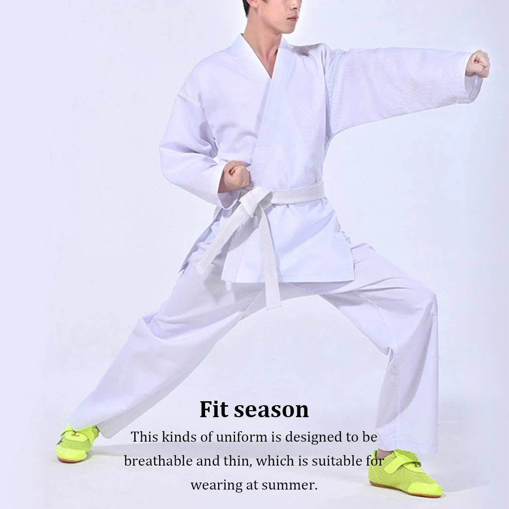 Men Karate Uniform Set Adult Sports Training Clothes Practice Sportswear Polyester Clothing Pants Professional Accessory