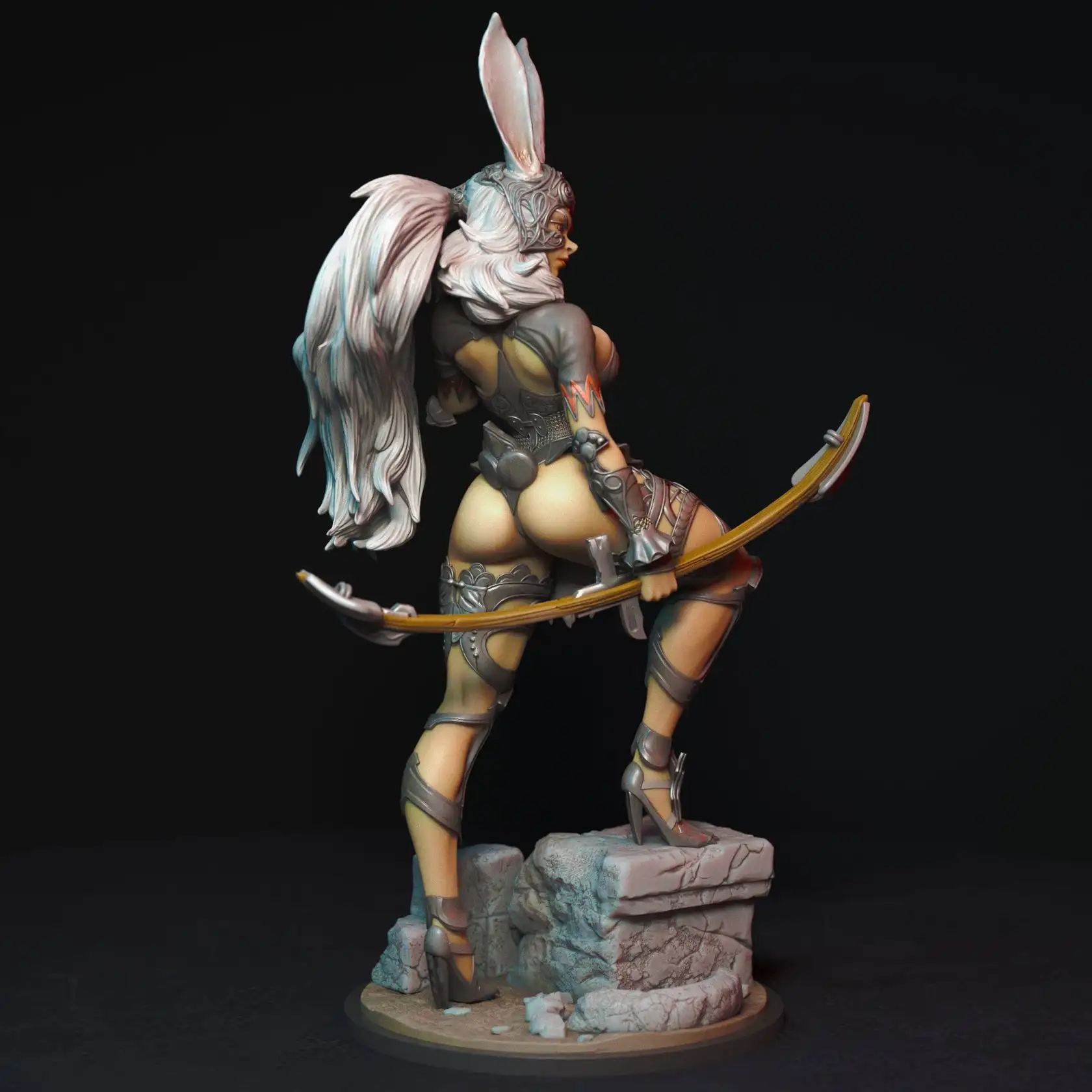 1/24 Kit modello di stampa 3d resina Fran Rabbit Girl Warrior Model Kit statua di riduzione in miniatura fai da te Kit non verniciato giocattolo