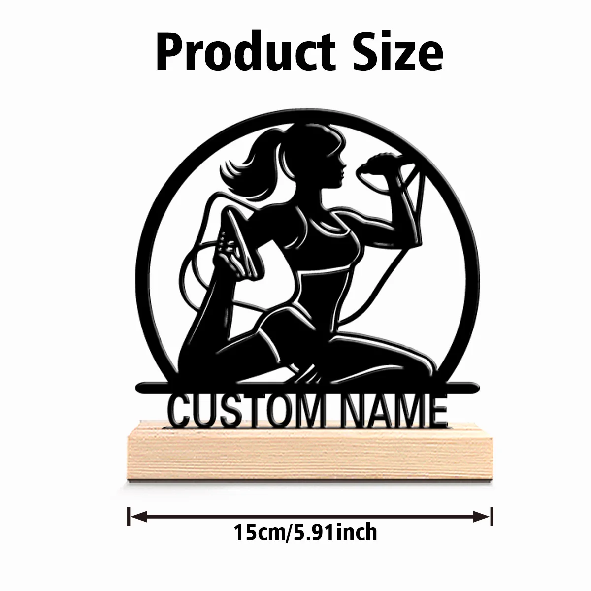 1pc New Design Personalized Custom fitness Metal Statues Wooden Base Lighting for Office Workshop Modern Rustic Steampunk Themes