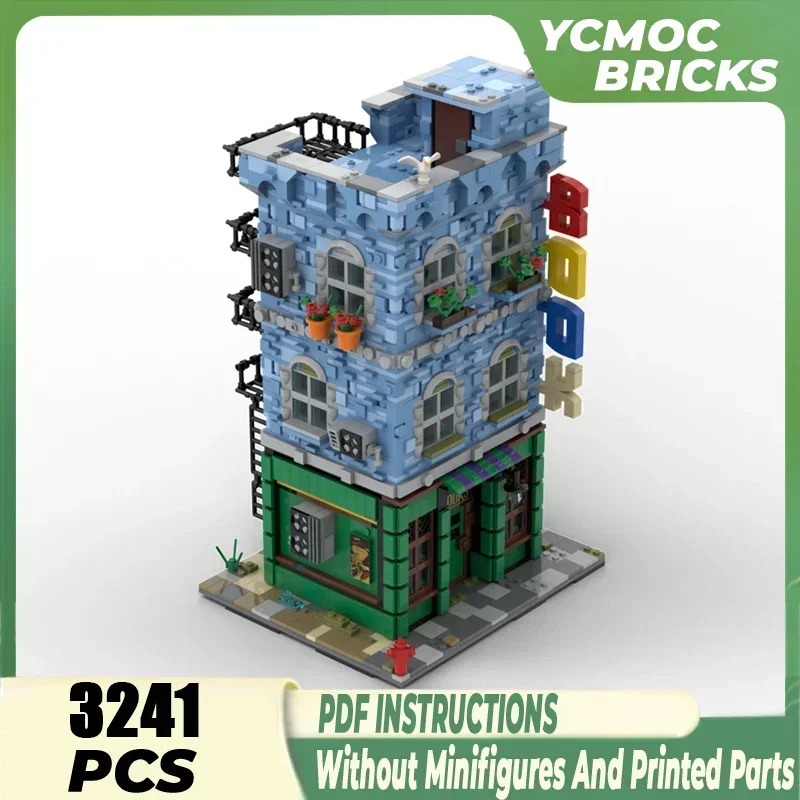 

Moc Building Blocks Modular Bookstore Model Technical Bricks DIY Assembly Construction Street View Toys For Child Holiday Gifts