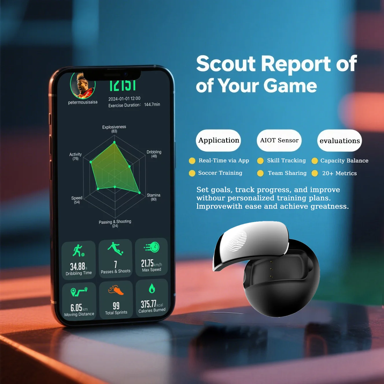 AI Powered Soccer Analyzer Track Ball Control Passing Shooting with Edge Computing