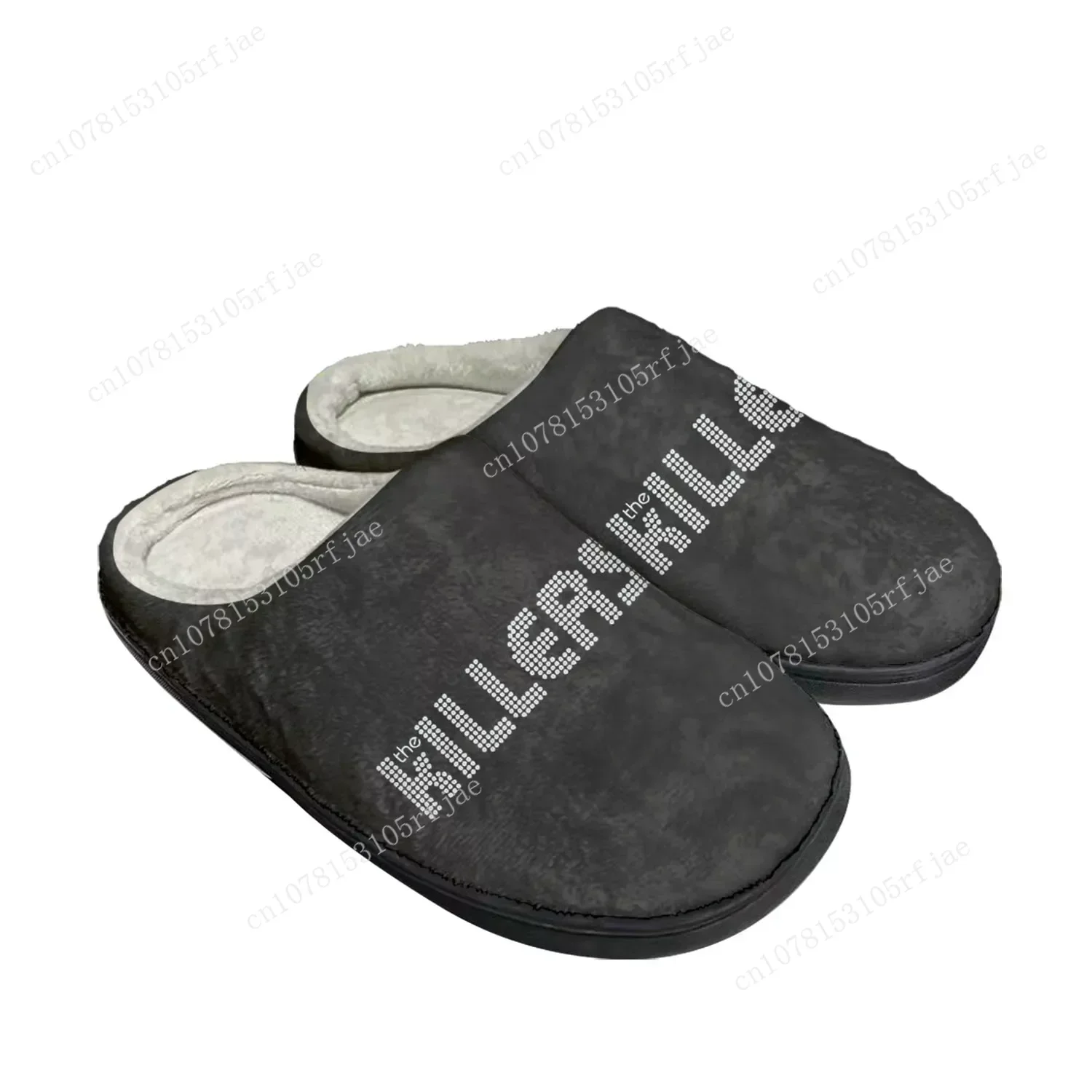 

The Killers Rock Band Home Cotton Custom Slippers Mens Womens Sandals Plush Bedroom Casual Keep Warm Shoe Thermal Slipper Black