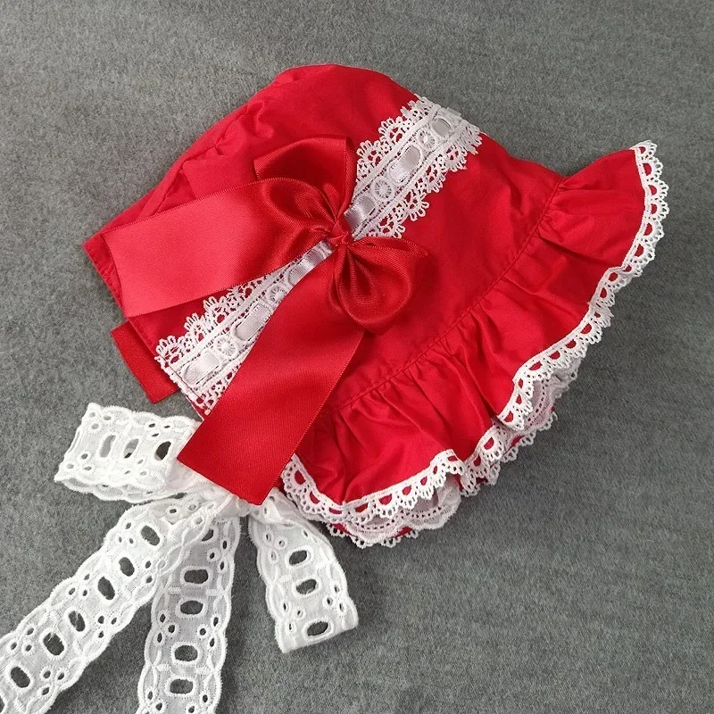 Peregrino vittoriano Cofano Lolita Girl Vintage Ruffles Cameriera Accessori per costumi cosplay Cappello con fiocco in pizzo per le donne Regalo Berretto di zucca
