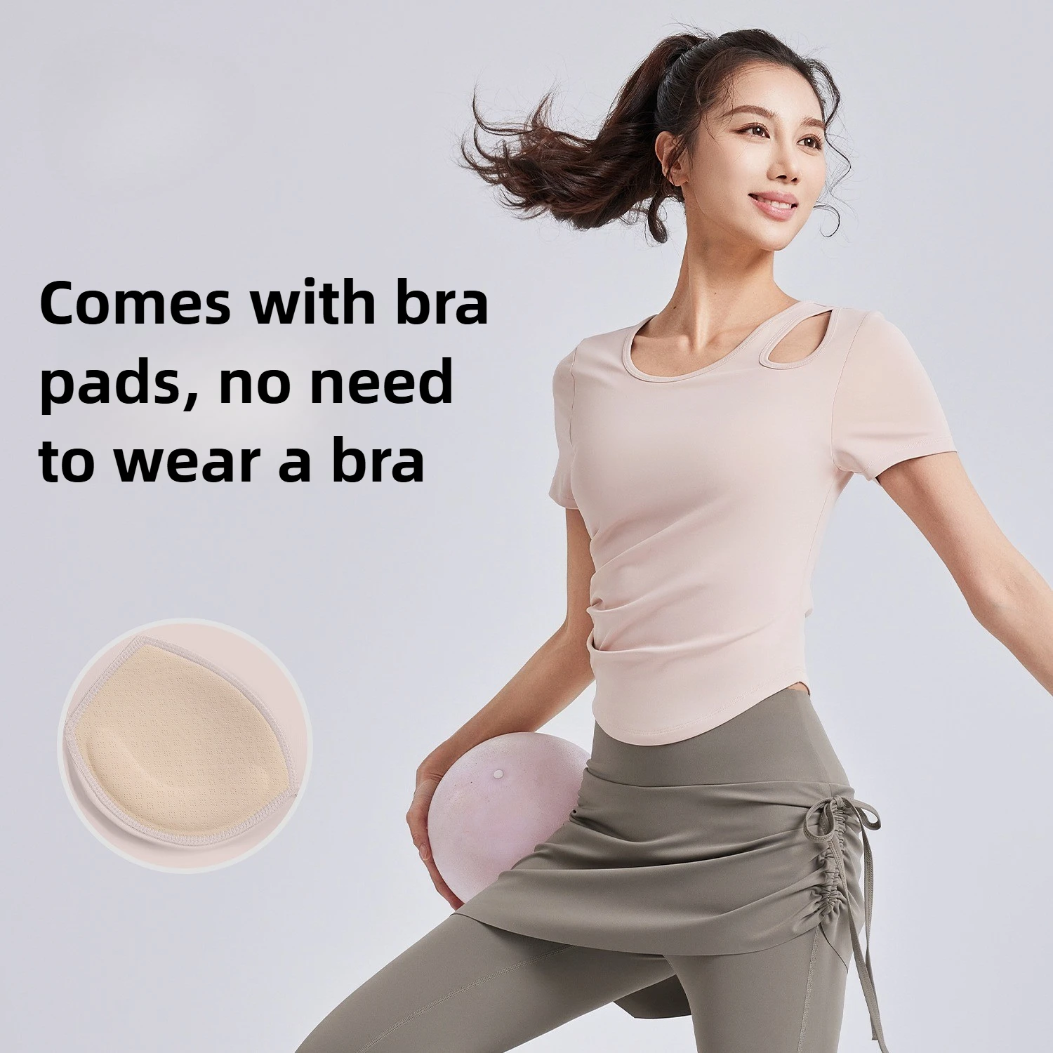 

Hollow Yoga Suit Short Sleeve Female Slim Skinny Sports Top Running Training Pilates Fitness Yoga Suit