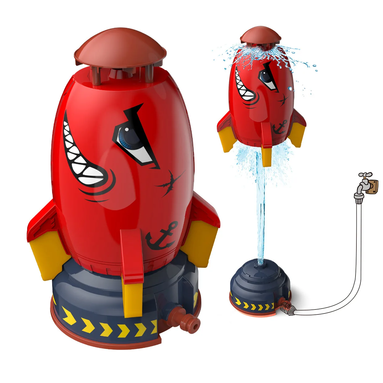 Flying JET Rocket Fountain Sprinkler Splashing Water Toy for Kids 360 Degree Rotating Outdoor Pool Party Children's Summer Toy