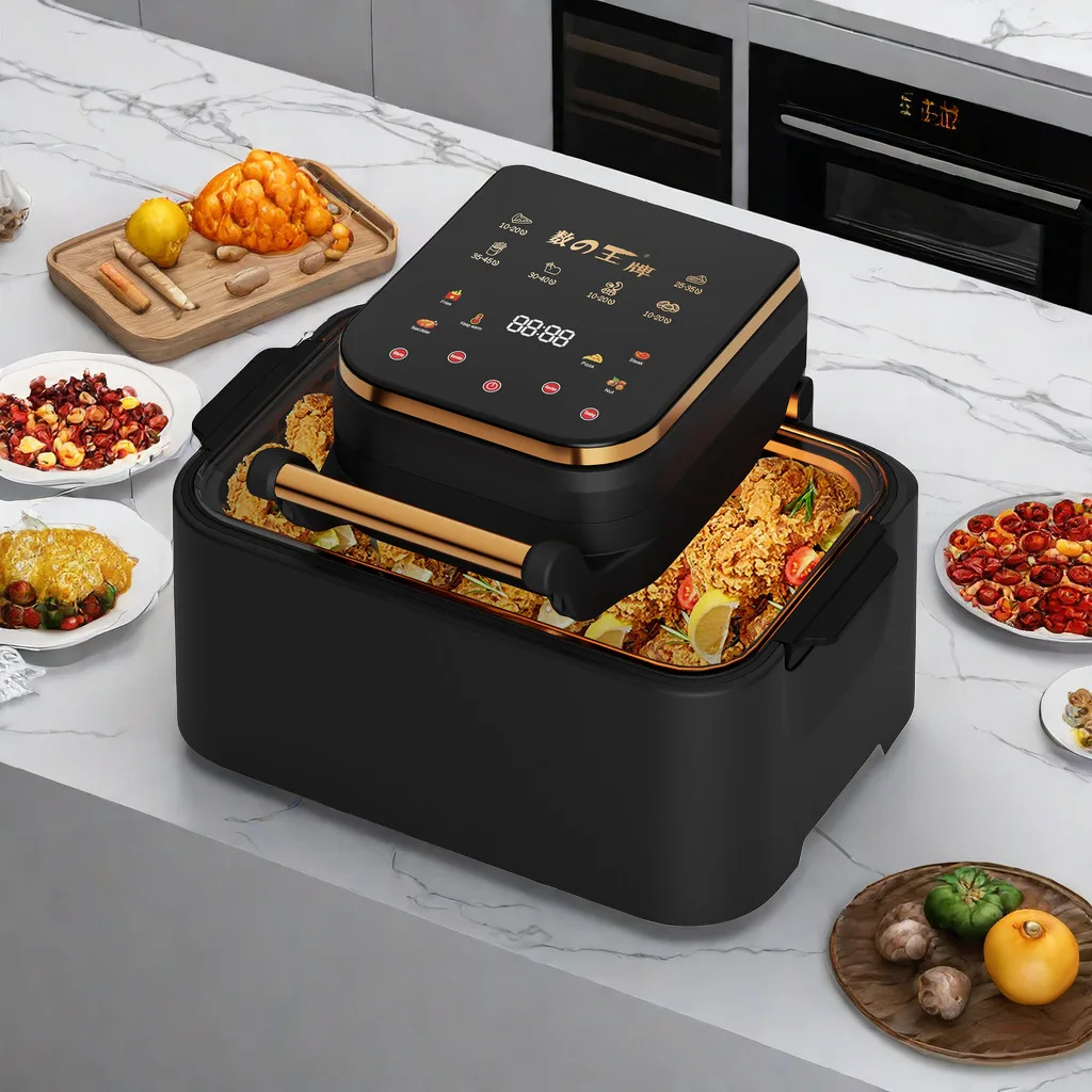 

12L Visible air Fryer PP Plastic Galvanized Shell 1700W Touch Control air Fryer Electric with Aluminum Handel