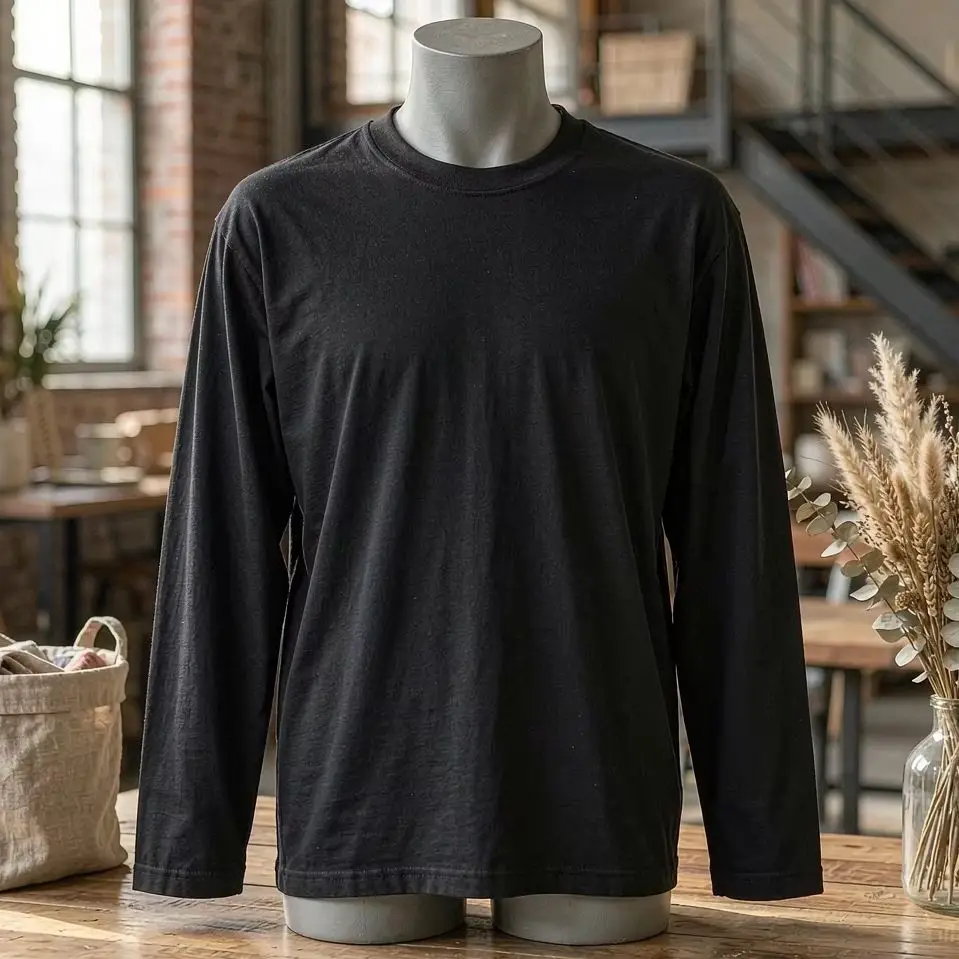2pcs Men's 100% Cotton Long Sleeves T-Shirts Spring Autumn Crew-Neck Pullovers Undershirt Basic Casual Solid Colour Loose Tops