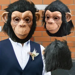 Realistic Monkey Latex Masks Headgear Baboon Orangutan Ape Gorilla Cosplay Halloween Full Face Hood Animal Adult Pub Party Props