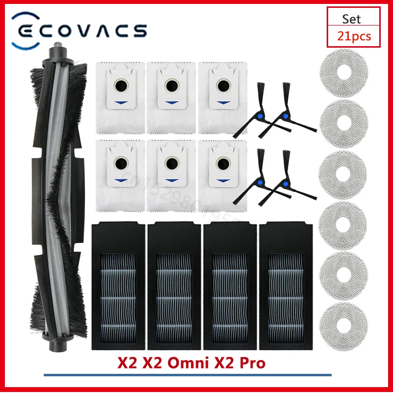 Ecovacs DEEBOT X2 X2 Omni X2 Pro Robot Vacuum Cleaner Main Brush Cover Side Brush Hepa Filter Rag Holder Home Accessories Parts