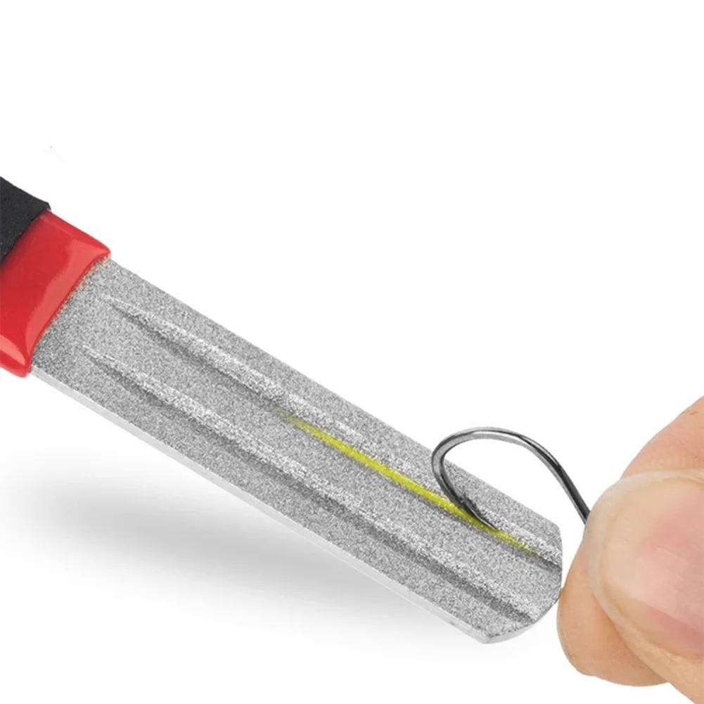 

1pc Fishing Hooks Grinding Strip 10x1.4cm Diamond Hook Grinder Double Sided Three Slot File Board Fish Hook Polishing Parts