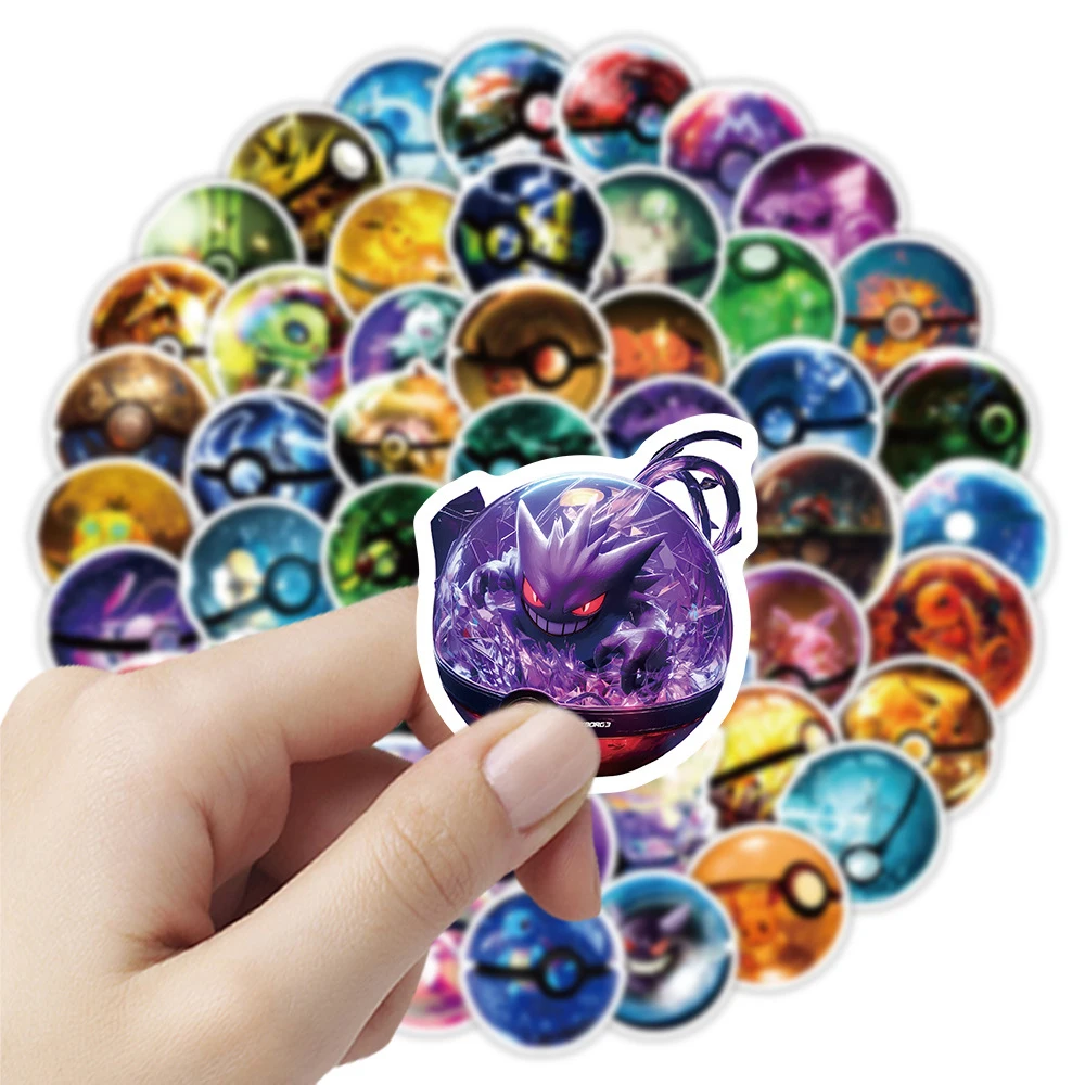 

10/30/50pcs Cartoon Pikachu Pokemon Stickers for Kids Cool Anime Poke Ball Sticker Graffiti Phone Bike Laptop Funny Decals Toy