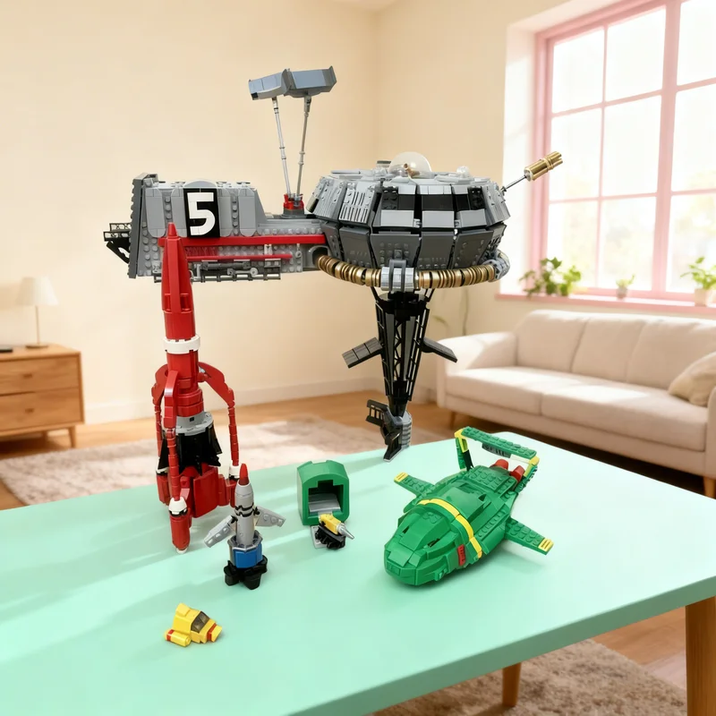 

2551pcs MOC Thunderbirds 1 2 3 4 And 5 Bundle System Model Building Blocks DIY Gift Creative Collectible Display Decor Premium