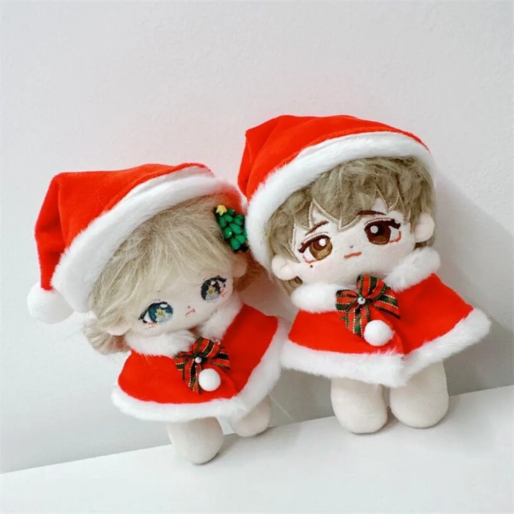 Christmas Hat 10CM Cotton Doll Clothes Plush Cloak Replacement Stuffed Doll Clothes Suit DIY Clothing Shawl Plush Toys Clothes